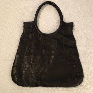 Large leather hobo bag tote shoulder purse. Black Sheep leather.